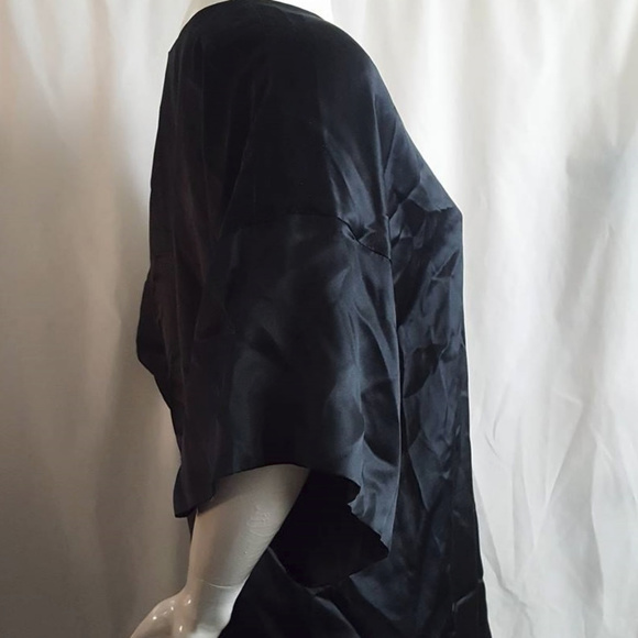 Drykorn V-Neck Kimono Sleeve Silk Satin Dress 2 - Picture 3 of 3